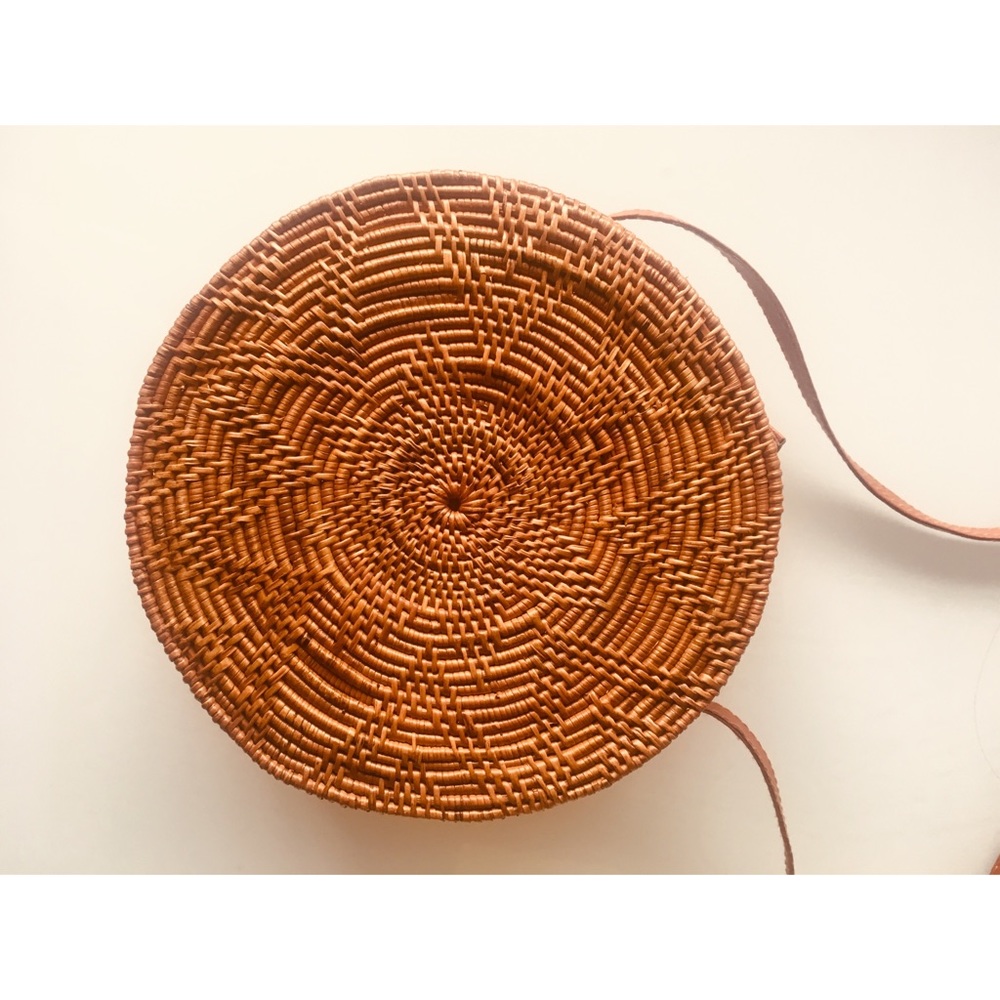 Anthropologie Circle Woven Straw Bag